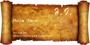 Halm Imre névjegykártya