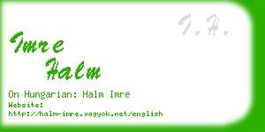 imre halm business card